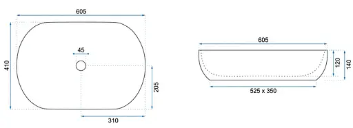 Умивальник Rea Cleo 61 shiny aiax накладний мармур REA-U9656, Мармур - фото 5