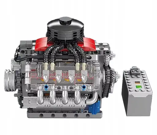 Конструктор двигун Mould King V8 Chevrolet Chevy LSX454 моторозований дитячий мотор шевроле 487 деталей - фото 4