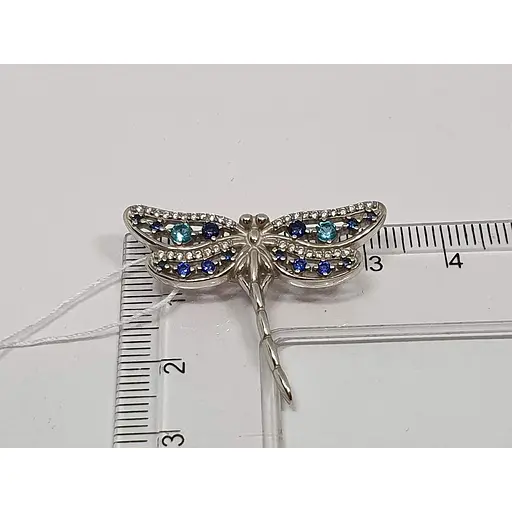 Срібна брошка Ірій Бабка з фіанітами. 9521 СИН-ГОЛ - фото 4