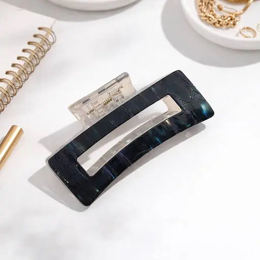 Прямокутний краб затискач для волосся з акрилу 12 шт. - фото 4