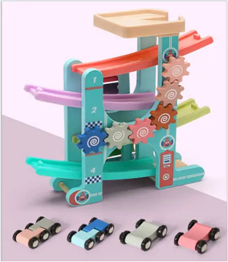 Трек C 44894 дерево-пластик, 4 этажа, 6 машинок, ксилофон, в коробке (6900067448941) - фото 2