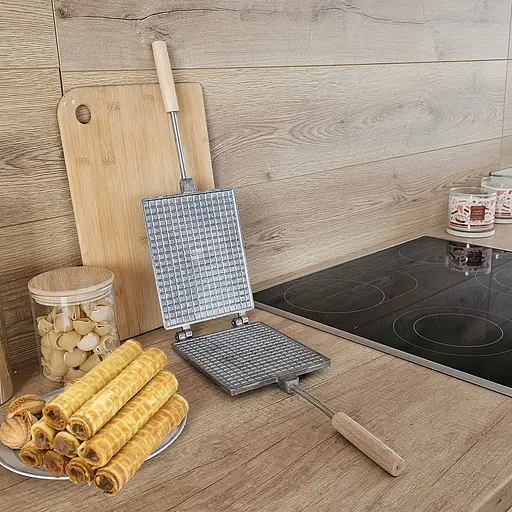 Вафельница прямоугольная алюминиевая форма для выпечки вафель и вафельных трубочек, ХЕАЗ 81852 - фото 1