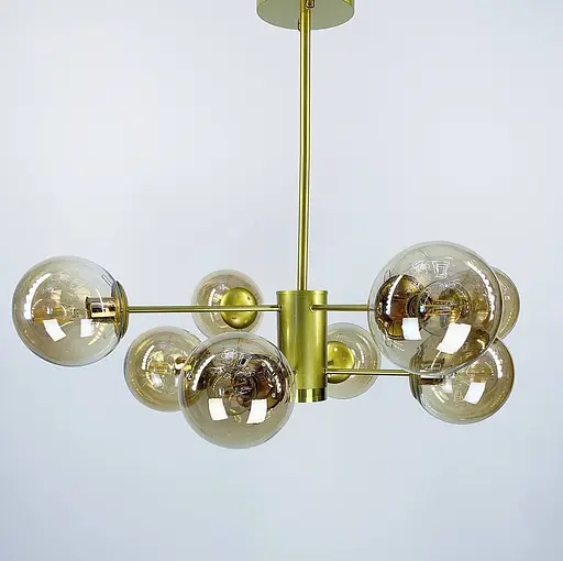 Стельова люстра на 6/8 та 12 плафонів у корпусі золотого кольору | Арт. K 20 | Line F - фото 2