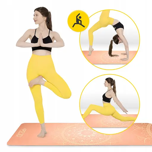 Коврик (мат) спортивный 4FIZJO замша 183 x 61 x 0.15 см для йоги и фитнеса Orange (P-5905973404402) - фото 9