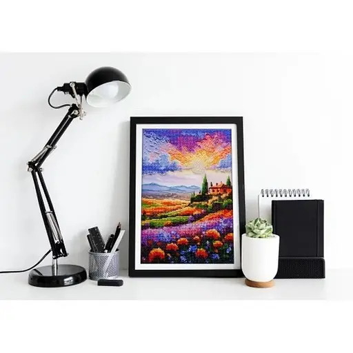 Набір для вишивання бісером "Вечоріє над лугом" Abris Art AB-938 на натуральному холсті - фото 6