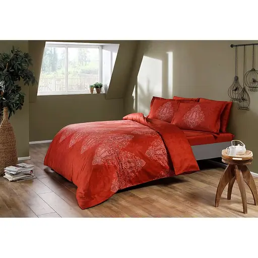 Комплект постільної білизни TAC Caledon Red 1.5-спальний Різнобарвний 000229673