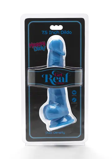 Фалоімітатор Get Real Happy Dicks Dildo 7.5 In 19 см блакитний - фото 2