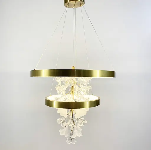 Подвесной светильник Jasmine на два золотых кольца Line.F Диаметр 60+40 - фото 4