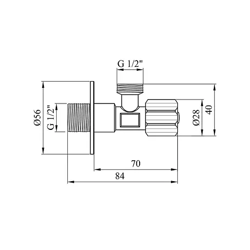 Кран приладовий Kroner KRP Eckventil C401 1/2"х1/2" ЗЗ - фото 2