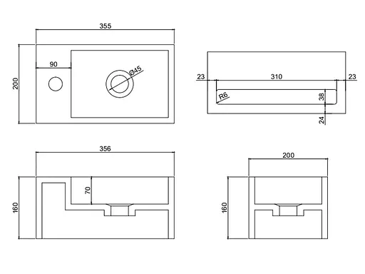 Раковина ASIGNATURA Monolith белая 25731804 - фото 6