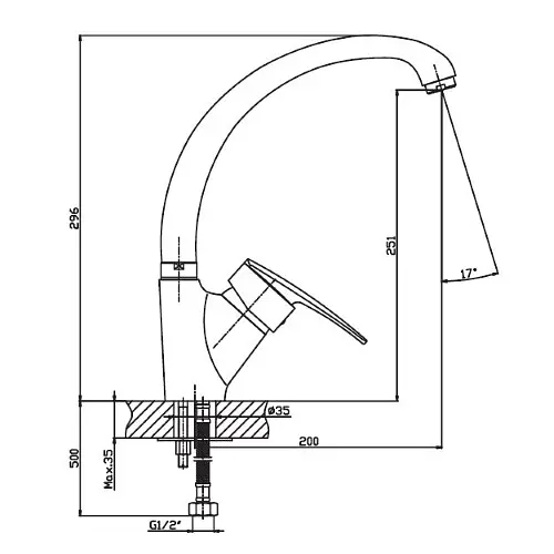 Змішувач для кухні Haiba AGAT 011 (HB0008) - фото 2