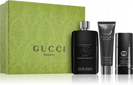 Набор Gucci Guilty Pour Homme 90 мл туалетная вода, 75 мл дезодорант, 50 мл гель для тела - фото 1