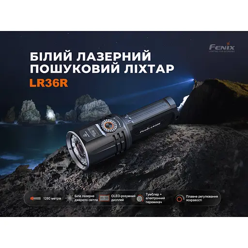 Ручний пошуковий лазерний ліхтар Fenix LR36R 10000лм 1260м (9 режимів) - фото 7