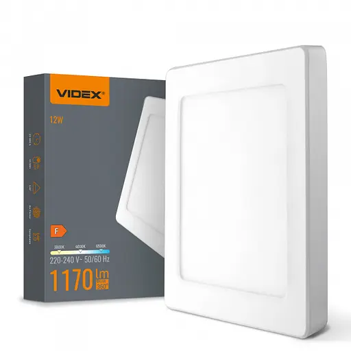 LED світильник квадратний VIDEX DL6S 12W 3000K-4000K-6500K White - фото 1