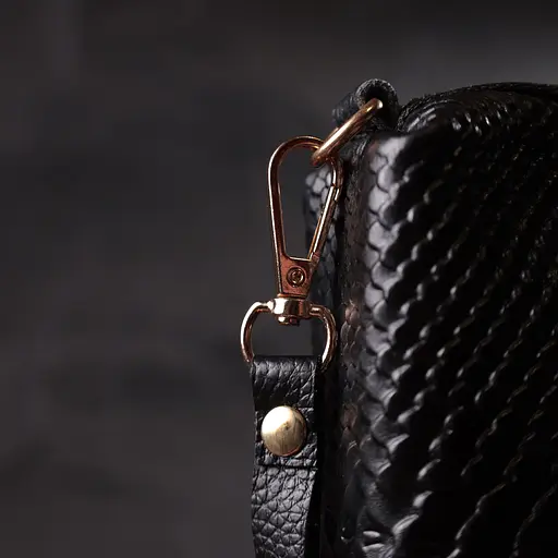 Фактурная женская барсетка Vintage из натуральной кожи с тиснением под змею 19.5х11х5 см sum0028986 - фото 10