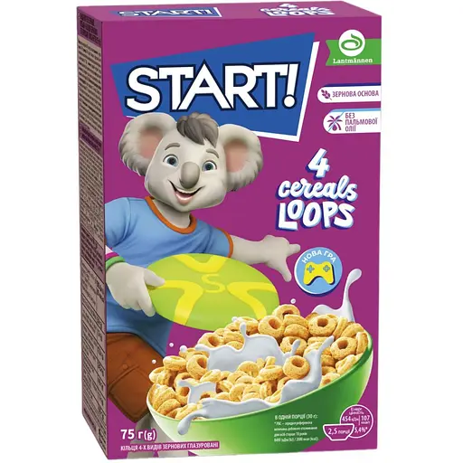 Кільця Start глазуровані із зернами 4 видів 75 г (50828)