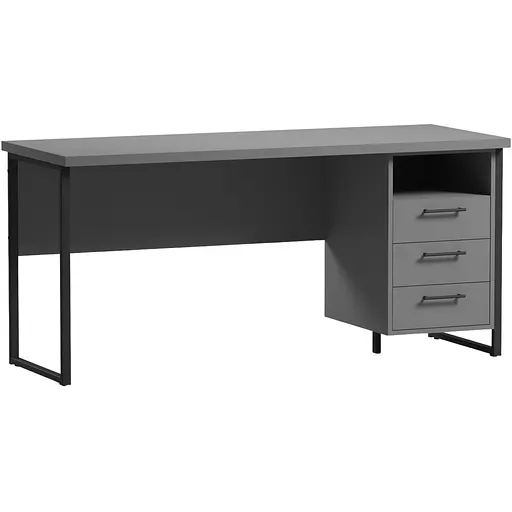 Стіл прямий лофт з тумбою ОП-173 Orange-Line 1600х600х750 Чорний/Графіт