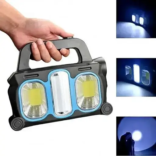Ліхтар акумуляторний Solar Hurry-bolt HB-6169 кемпінговий переносний 3 режими сонячна батарея чорно-блакитний - фото 4