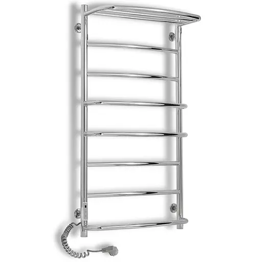 Электрический полотенцесушитель Laris Еврофлеш П8 500x1000 с полкой Е левый S 73207612, Хром, Левое, Электронный - фото 1