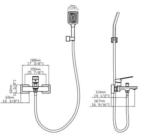Смеситель для ванной Qtap Capricorn, Chrome (k35) с душевым гарнитуром QTCAP3060102C48222 - фото 5