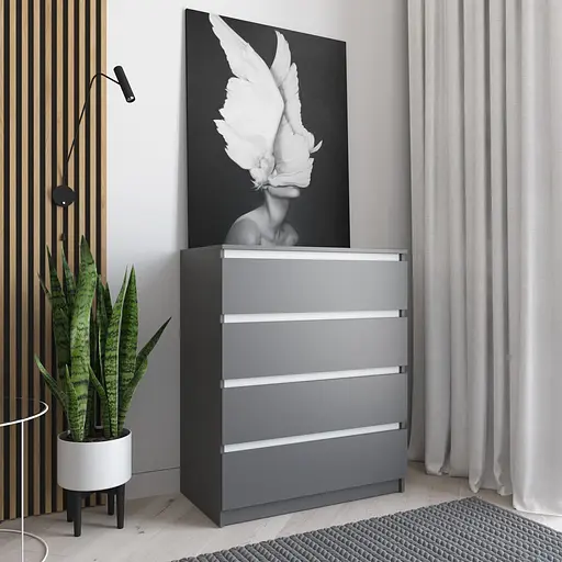 Комод Vays R-4, на 4 шухляди без ручок, ЛДСП 80×40×98 см - для дому, офісу, вітальні, спальні - фото 5