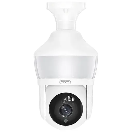 Внутренняя поворотная WiFi-видеокамера XO CR02 Magic Light Bulb EU 3 Мп для видеонаблюдения Белая - фото 1