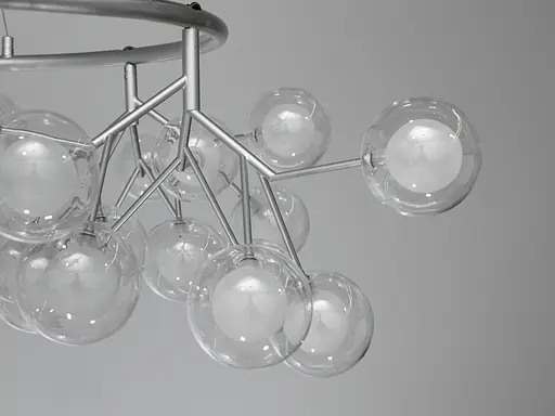 Солідна, візуально приваблива люстра "Світлячок", 45 ламп, хром сатин - фото 4