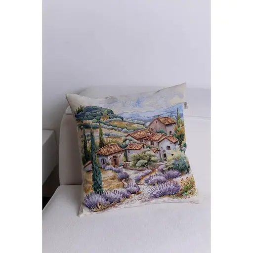 Подушка гобеленова Прованс Лавандова провінція 45х45 см (44308) - фото 4