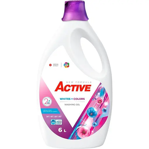 Гель для прання Active Whites + Colors з ароматом свіжості 6 л
