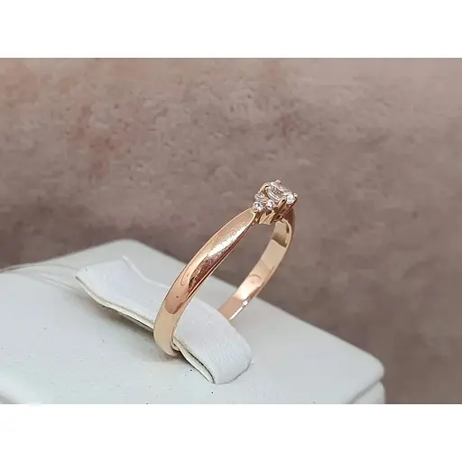 Золотое кольцо Qvaliz с фианитами. К01005КР 16 - фото 3