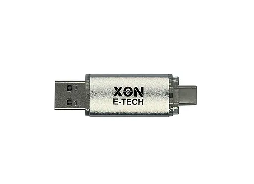 Флеш-накопитель XON FlashDrive DuoConnect 128GB (USB 2.0 + USB Type-C) Серый (FX2DX128MS 7591) - фото 2