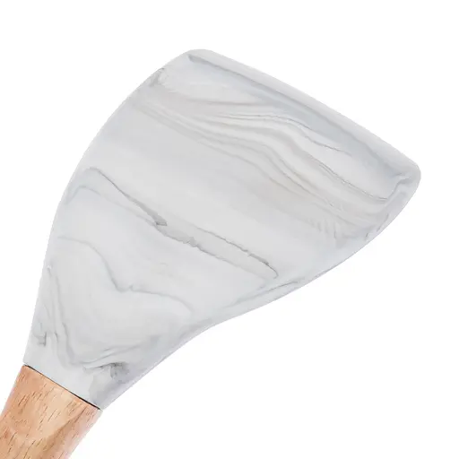 Лопатка силіконова під мармур з дерев'яною ручкою та петлею для підвішування 32.5 см, Kitchen Master 86311 - фото 7