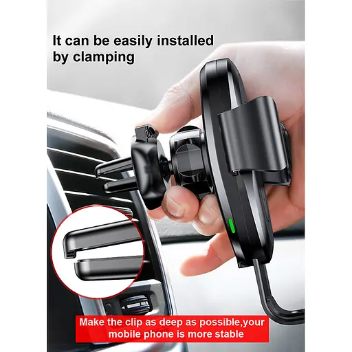 Автотримач з БЗП Baseus Gravity Wireless Air Vent (WXYL) Чорний - фото 4