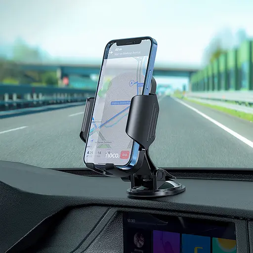 Автотримач для телефона HOCO CA82 Just fast suction cup car holder Black - фото 7