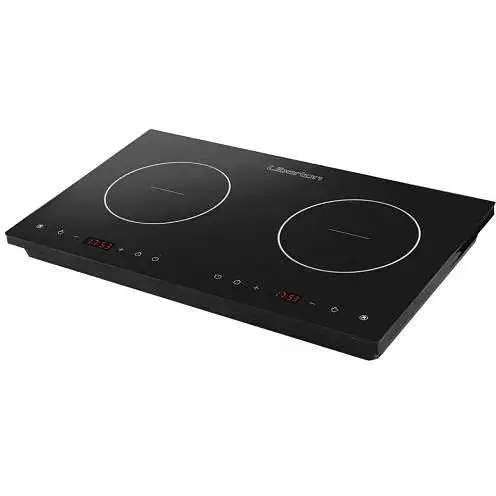 Настільна плита Liberton LIC-3708, чорний, 3300W (1800+1500), індукційна, 8 режимів, 2 конфоркі, керування сенсорне, склокераміка, - фото 1