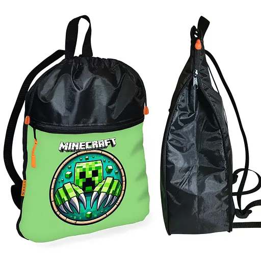 Рюкзак-мешок для обуви,спортивной формы Майнкрафт "Minecraft" детская сумка для сменки с расширителем (01288)