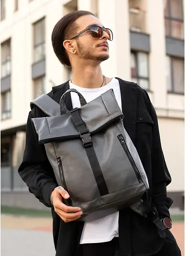 Чоловічий рюкзак Sambag ROLLTOP LZT графітовий 41 х 30 х 16 см (24208009m) - фото 6