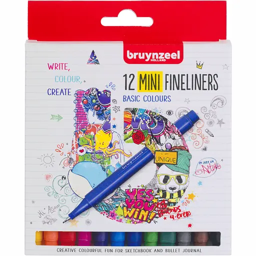 Набір лінерів FINELINER Mini 12 кольорів Bruynzeel - фото 1