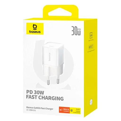 Зарядний пристрій блок адаптер Baseus GaN 5S Fast Charger 30 W P10162504213-00 білий - фото 4