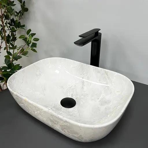 Умивальник VBI Ravenna light stone накладний VBI-011206, Сірий - фото 3