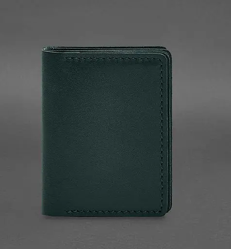 Кожаная обложка для водительского удостоверения, ID и пластиковых карт 2.1 зеленая - фото 1