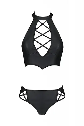 Комплект из экокожи Passion Nancy Bikini black 4XL/5XL - фото 3