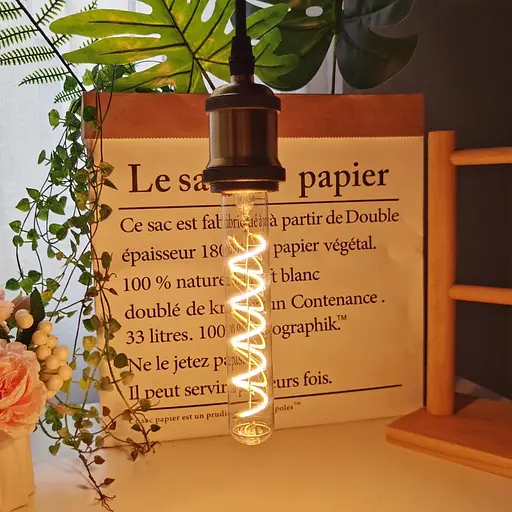 Лампа Эдисона Tianfan, светодиодная T28/T9, 4 Вт, с регулировкой яркости, длинная, с золотистым оттенком, 220/240 В, с цоколем - фото 2