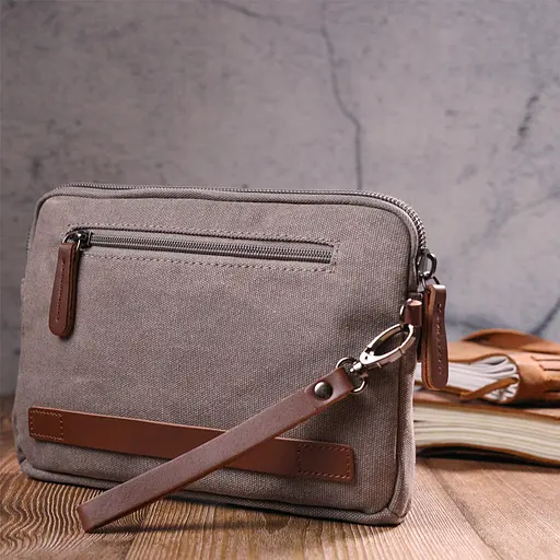 Чоловічий місткий барсек з текстилю 24х16х3 см Vintage 24х16х3 см sum0021446 - фото 8