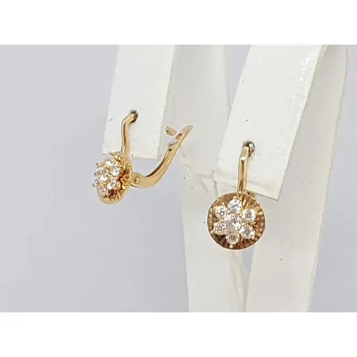 Золоті сережки Столична Ювелірна Фабрика з фіанітами. 110510 - фото 3