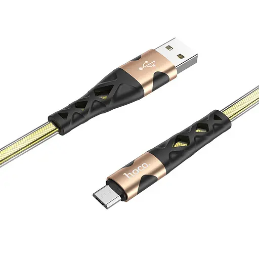Кабель Hoco U105 USB to MicroUSB 1,2 м золотистый - фото 1