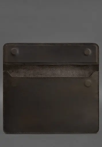 Кожаный чехол-конверт BlankNote на магнитах для MacBook Pro 16" Темно-коричневый Crazy Horse - фото 3
