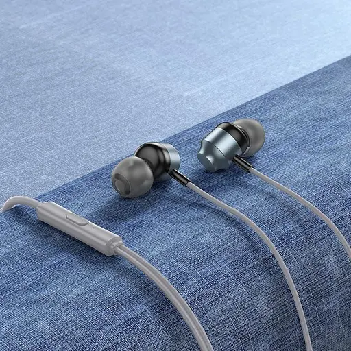 Дротові навушники Hoco M122 Power metal універсальні earphones with microphone, 3.5mm, 1.2m, metal-grey - фото 5