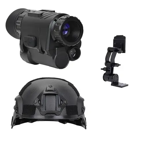 Комплект - монокуляр ночного видения NVG30 Wi-Fi 940nm + шлем (ABS-пластик) + крепления (Черный)