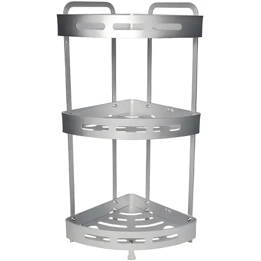 Полка Homax трехуровневая угловая алюминиевая 57х23.7х23.7 см серебристая (EBA-3530 AL)